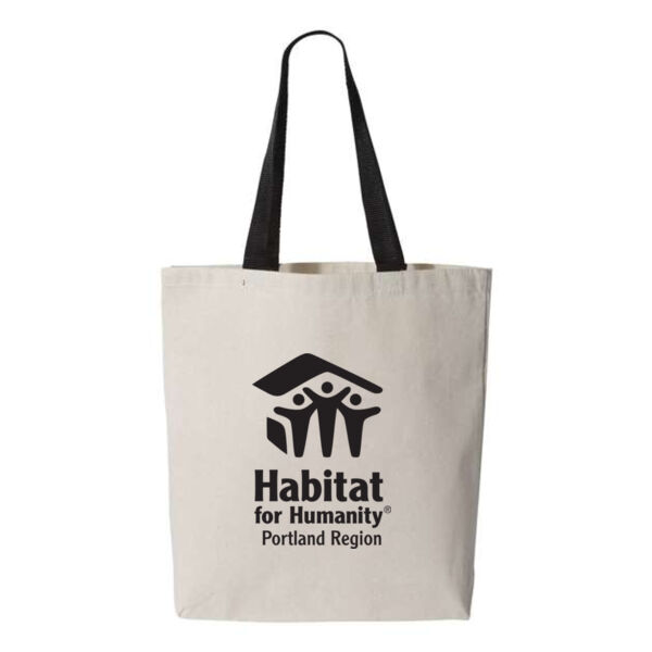 Q-Tees - 11L Canvas Tote with Contrast-Color Handles - Printed Logo Thumbnail