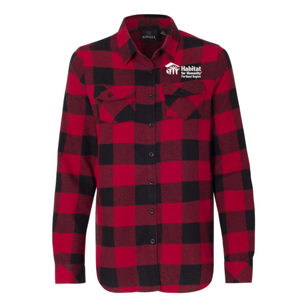 Burnside - Women's Yarn-Dyed Long Sleeve Flannel Shirt - Embroidered Logo Thumbnail