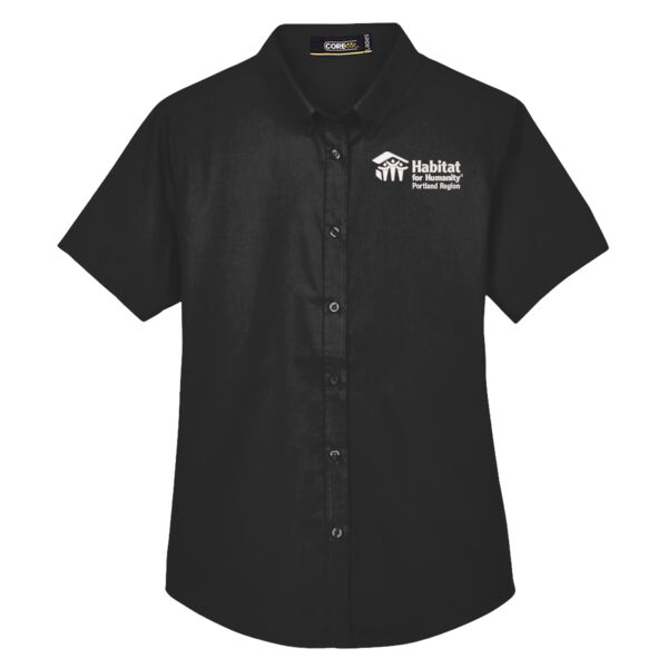 CORE365 Women's Optimum Short Sleeve Twill Shirt - Embroidered Logo Thumbnail